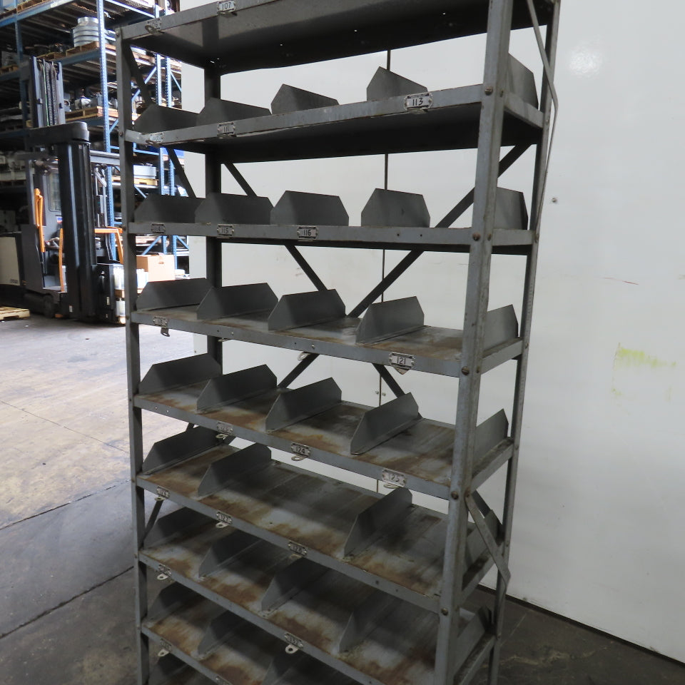 Republic Steel 32 Compartment Steel Storage 8 Shelf Rack 39" x 13" x 78"