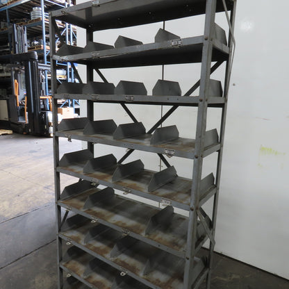 Republic Steel 32 Compartment Steel Storage 8 Shelf Rack 39" x 13" x 78"