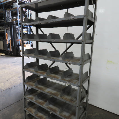 Republic Steel 32 Compartment Steel Storage 8 Shelf Rack 39" x 13" x 78"