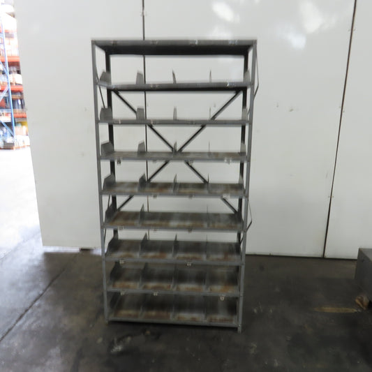 Republic Steel 32 Compartment Steel Storage 8 Shelf Rack 39" x 13" x 78"