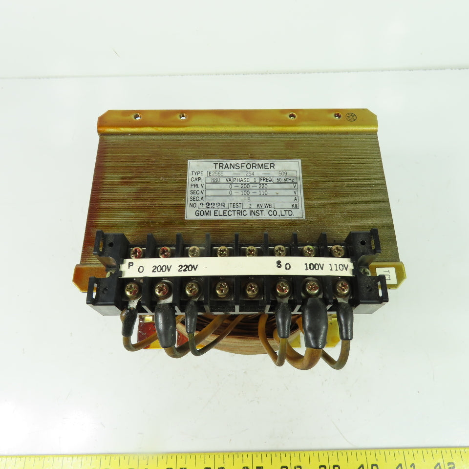 Gomi E2565-254-509 800VA Single Phase 1Ph Control Transformer HV 200-220 LV 100-110