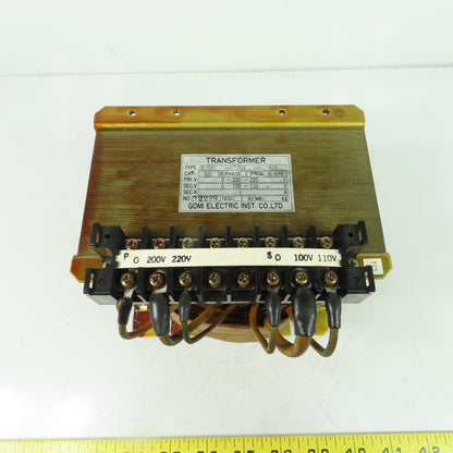 Gomi E2565-254-509 800VA Single Phase 1Ph Control Transformer HV 200-220 LV 100-110