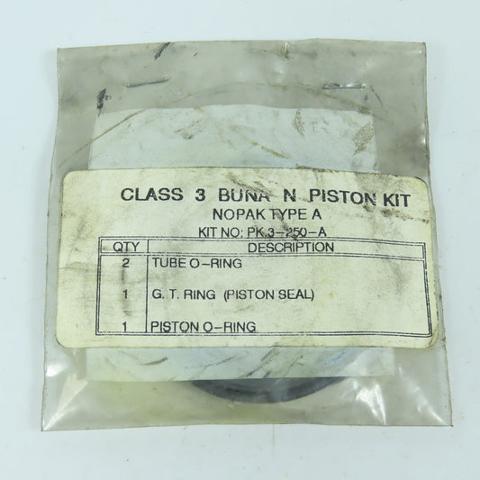 Nopak PK3-250-A Type A Class 3 Buna N Cylinder Piston Kit