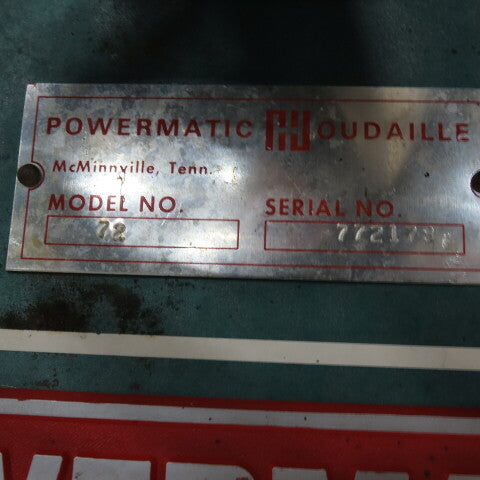 Powermatic Model 72 12/14" Tilting Arbor Table Saw Arm Over Guard 208-440V 7.5HP