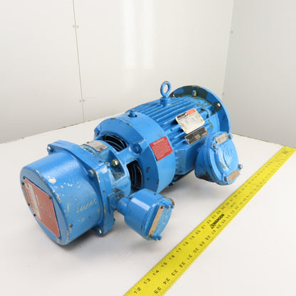 Reliance Type P 2HP Haz Loc Electric Motor 1160RPM 460V 3PH 3.2A X180TD & Brake