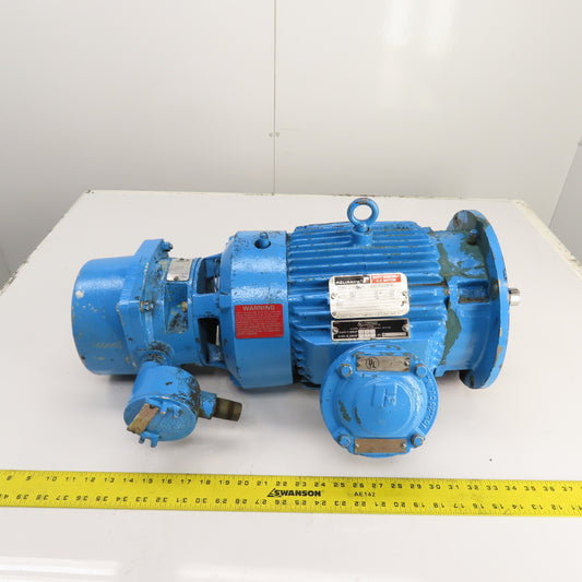 Reliance Type P 2HP Haz Loc Electric Motor 1160RPM 460V 3PH 3.2A X180TD & Brake