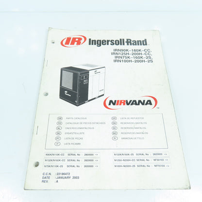 Ingersoll Rand Nirvana IRN90K-160K, IRN125H-200H-CC Compressors Parts Catalogue