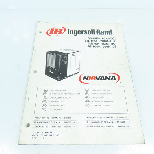 Ingersoll Rand Nirvana IRN90K-160K, IRN125H-200H-CC Compressors Parts Catalogue