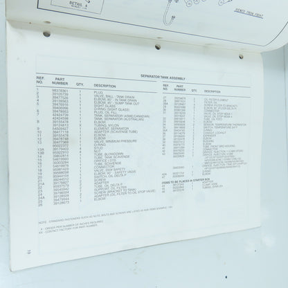 Ingersoll Rand XF/EF/HP 125/150/200, ML/MM/MH 110/132/160 Compressors Parts List