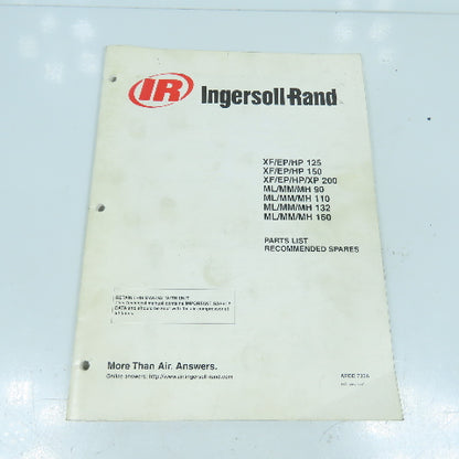 Ingersoll Rand XF/EF/HP 125/150/200, ML/MM/MH 110/132/160 Compressors Parts List