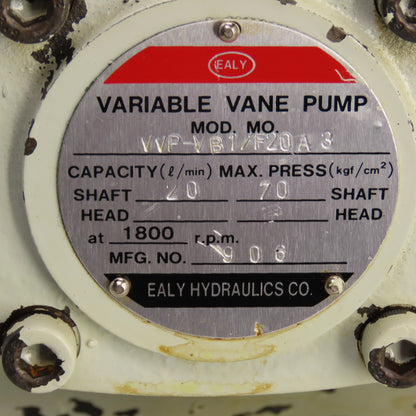 Shic Hyun Ealy VVP-VB1/F20A3 2HP 10USG Variable Vane Hydraulic Power Unit 220V