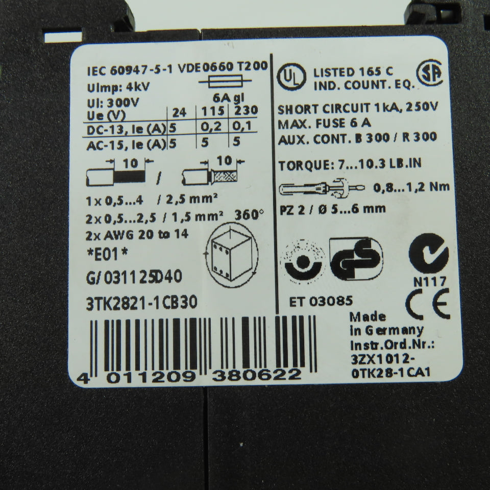 Siemens 3TK2821-1CB30 Siguard Safety Relay 24VAC/DC