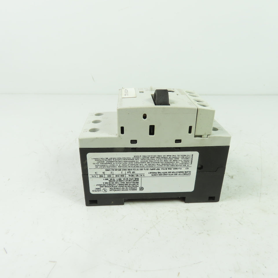Siemens 3RV1011-1GA10 Motor Starter Circuit Breaker Protector 600V 4.5-6.3A Trip