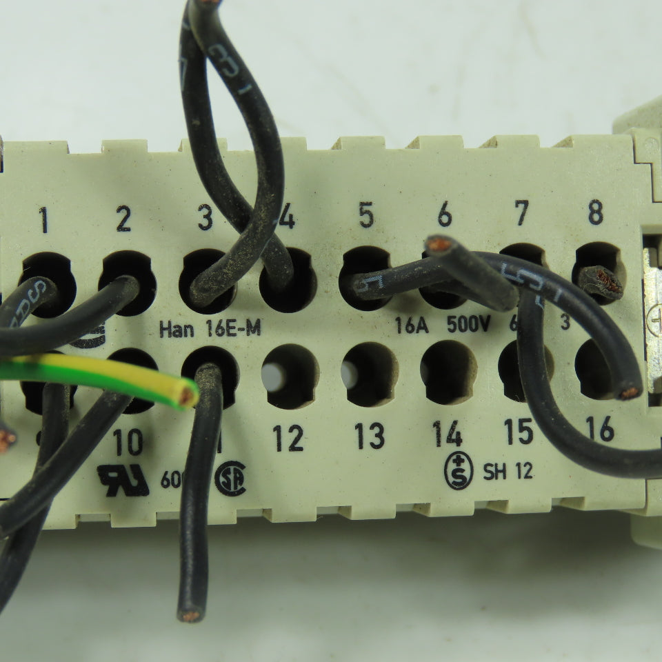 Harting 16E-F / 16E-M 16-Pos. Connector Plug Receptacle Female/Male 600V 16A 6kV