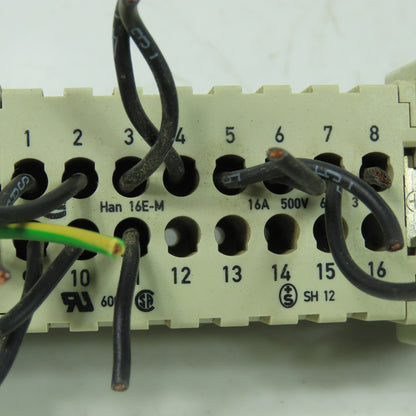 Harting 16E-F / 16E-M 16-Pos. Connector Plug Receptacle Female/Male 600V 16A 6kV