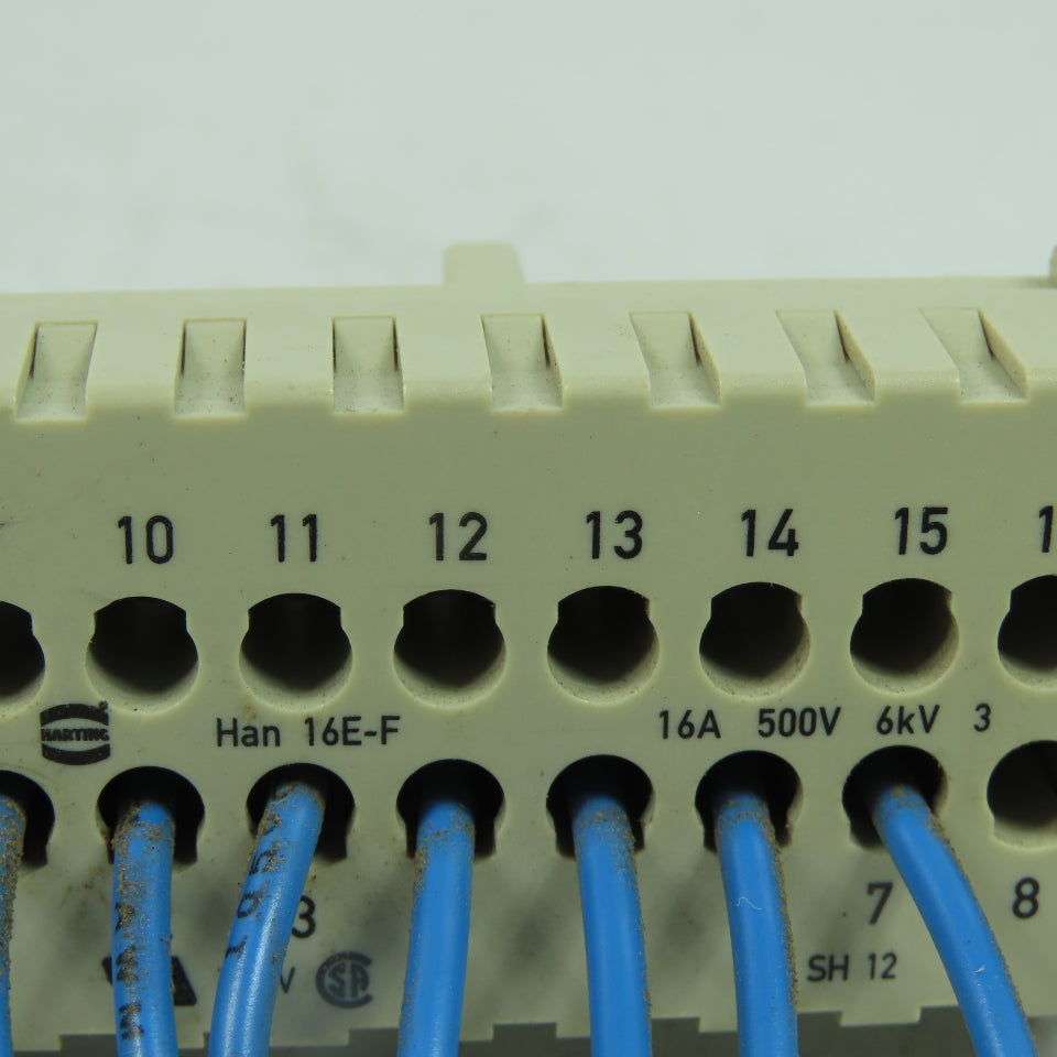 Harting 16E-F / 16E-M 16-Pos. Connector Plug Receptacle Female/Male 600V 16A 6kV