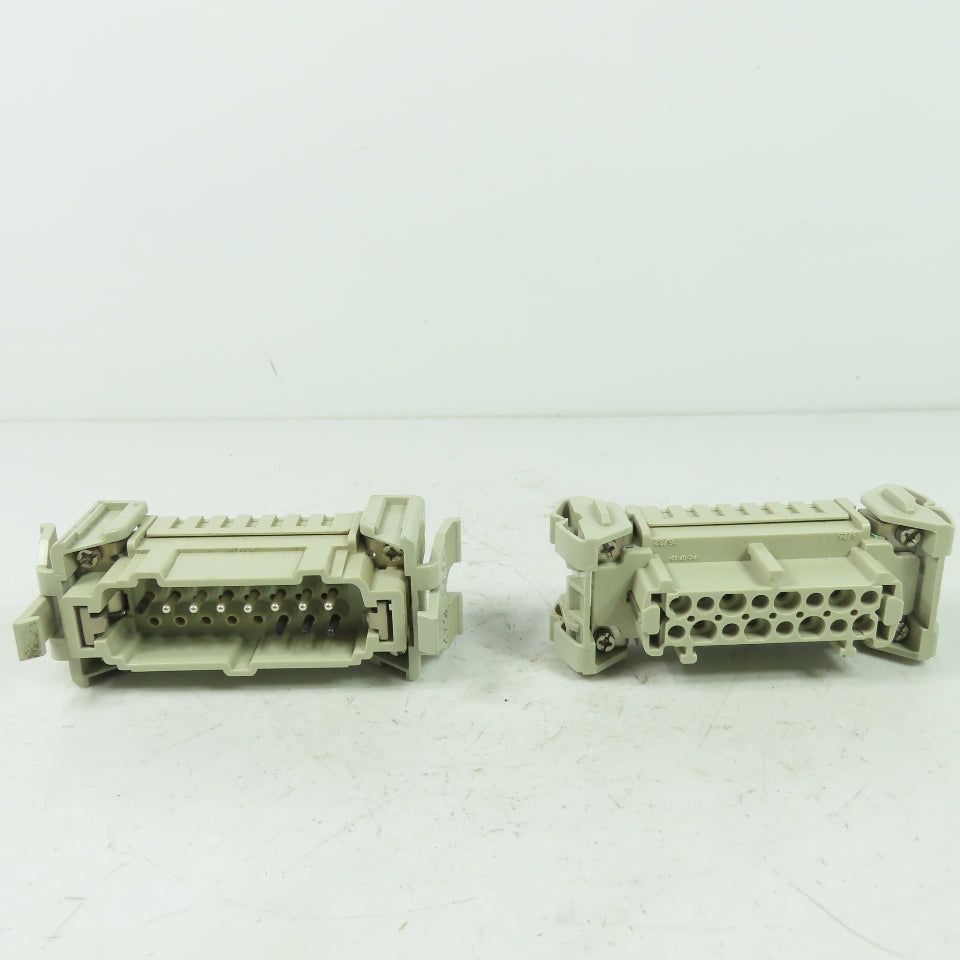 Harting 16E-F / 16E-M 16-Pos. Connector Plug Receptacle Female/Male 600V 16A 6kV