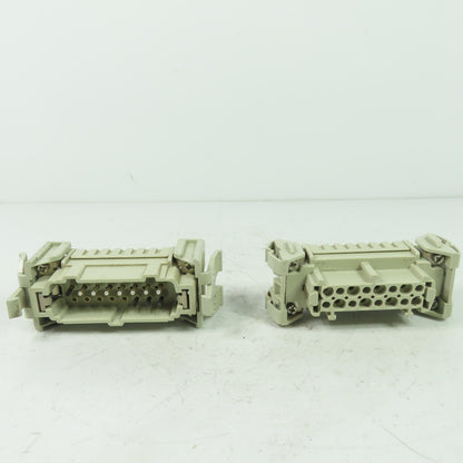 Harting 16E-F / 16E-M 16-Pos. Connector Plug Receptacle Female/Male 600V 16A 6kV