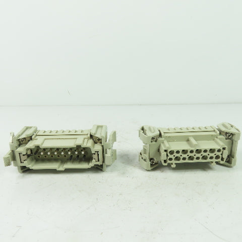 Harting 16E-F / 16E-M 16-Pos. Connector Plug Receptacle Female/Male 600V 16A 6kV