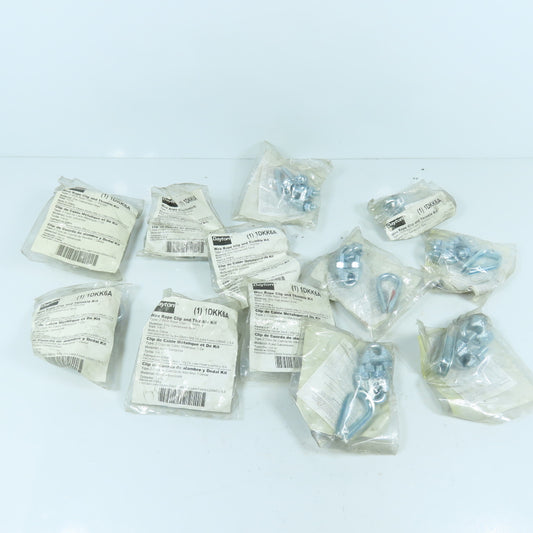 Dayton 1DKK6A Wire Rope U-Bolt Clip & Thimble Kit For 1/4" Rope Lot Of 12