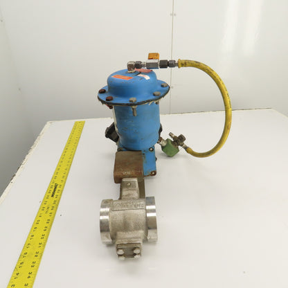 Metso 2.5" Stainless Steel Air Actuated Valve 360PSI Max W/ Indicator Tested