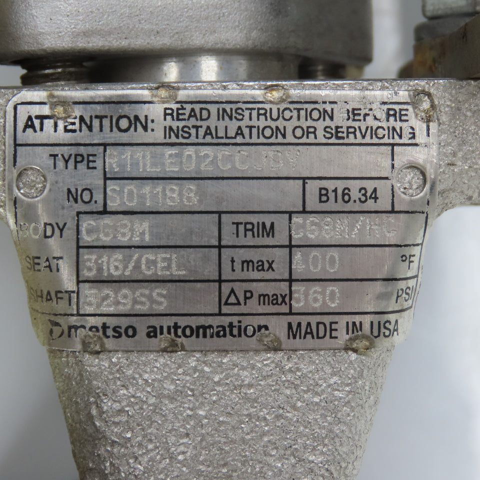 Metso 2.5" Stainless Steel Air Actuated Valve 360PSI Max W/ Indicator Tested
