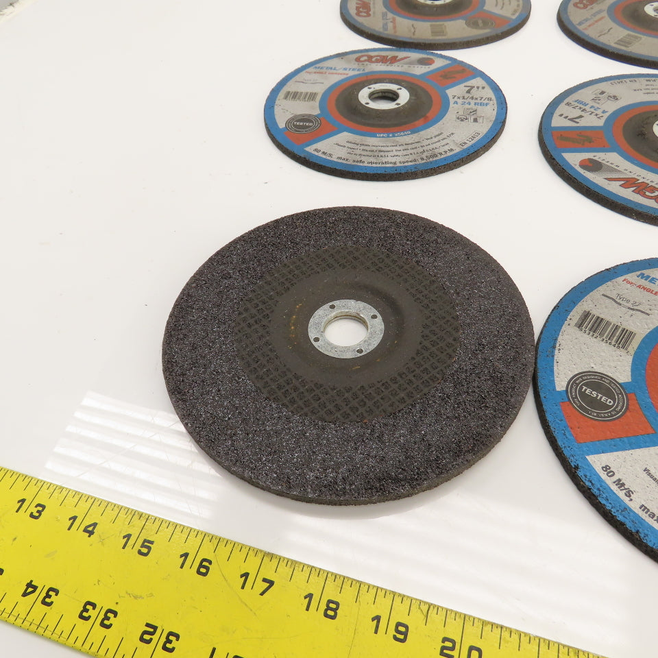 CGW A24RBF 7" x 1/4 x 7/8" Depressed Center Metal Grinding Wheels 8500RPM Lot/13