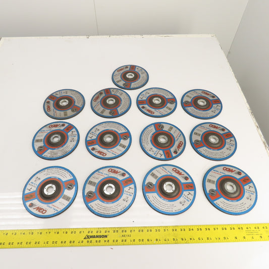 CGW A24RBF 7" x 1/4 x 7/8" Depressed Center Metal Grinding Wheels 8500RPM Lot/13