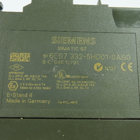 Siemens 1P 6ES7 332-5HD01-0AB0 Simatic S7 Analog Output Module SM332 4AO 12BIT