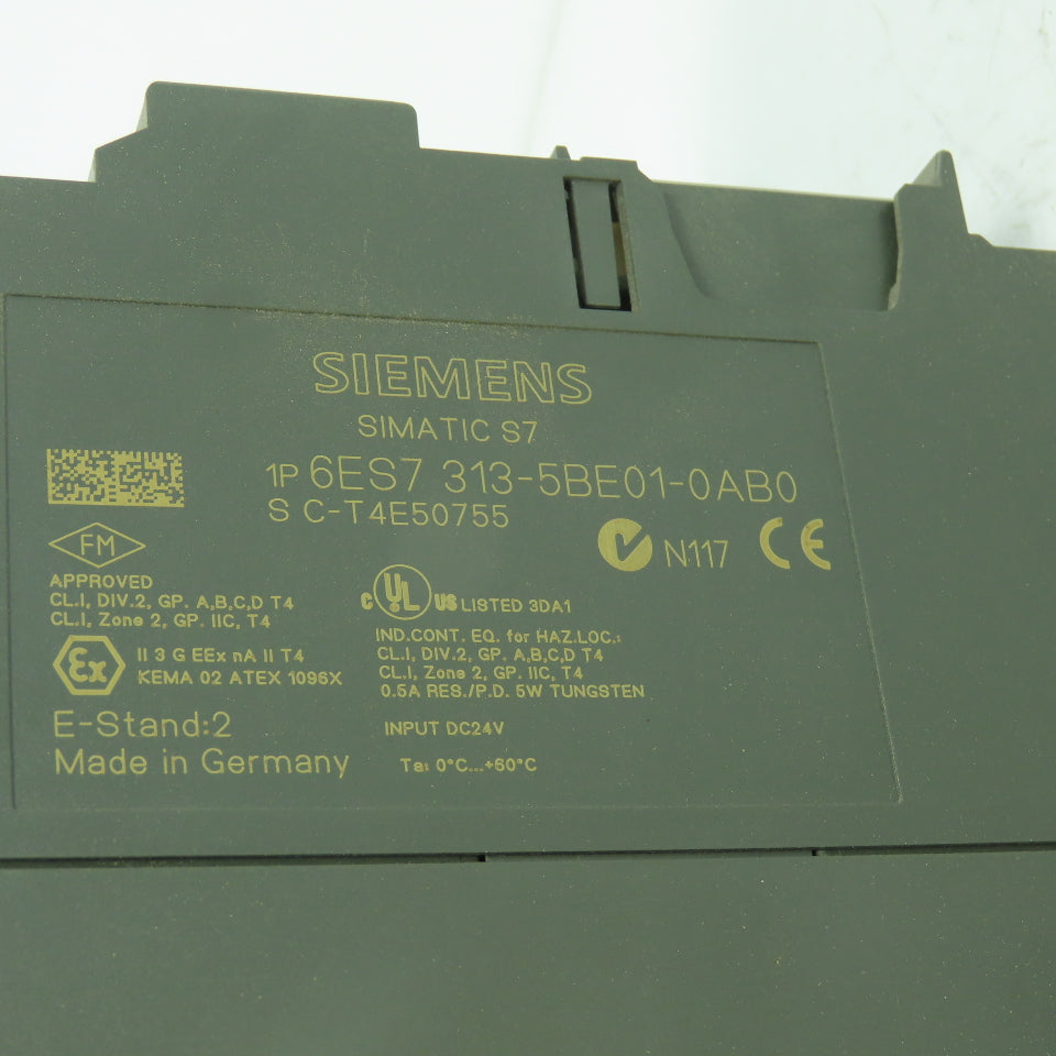 Siemens 1P 6ES7 313-5BE01-0AB0 Simatic S7 Compact CPU Module 24VDC