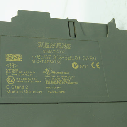 Siemens 1P 6ES7 313-5BE01-0AB0 Simatic S7 Compact CPU Module 24VDC