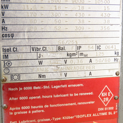 Franz Kessler DM0112.AM.4.AFF-C2A 18KW Spindle Motor 3PH