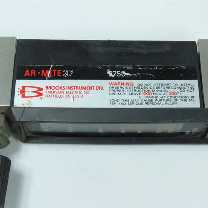Brooks Instrument 3750-6A1A1AA AR-MITE37 Purge Flowmeter 0.2-2.2 SCFH Air