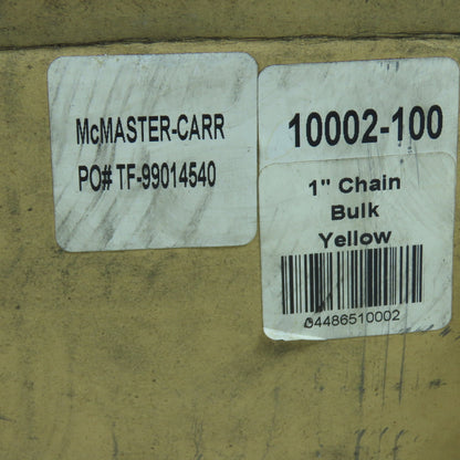 McMasterCarr 10002-100 #3 1" Bulk Yellow Plastic Chain 100' Long