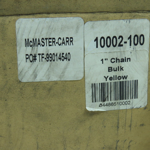 McMasterCarr 10002-100 #3 1" Bulk Yellow Plastic Chain 100' Long