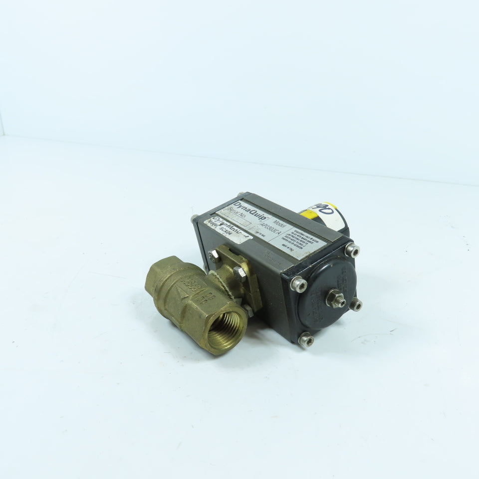 DyneQuip DynaMatic AP0303DA 6CX04 1/2" Air Actuated Brass Ball Valve 140PSI Max