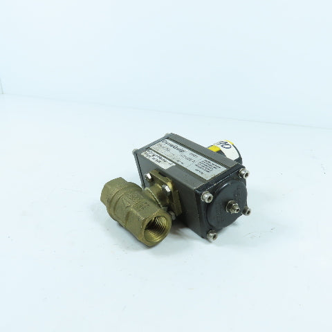 DyneQuip DynaMatic AP0303DA 6CX04 1/2" Air Actuated Brass Ball Valve 140PSI Max