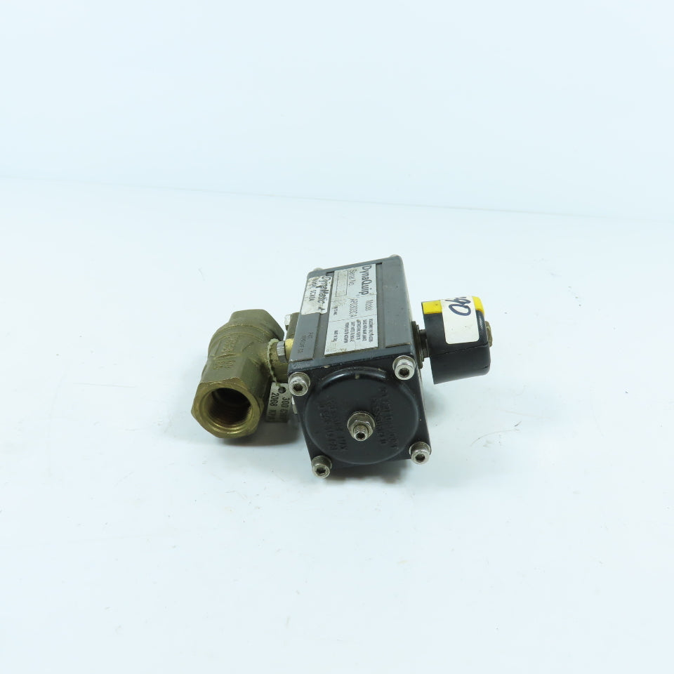 DyneQuip DynaMatic AP0303DA 6CX04 1/2" Air Actuated Brass Ball Valve 140PSI Max