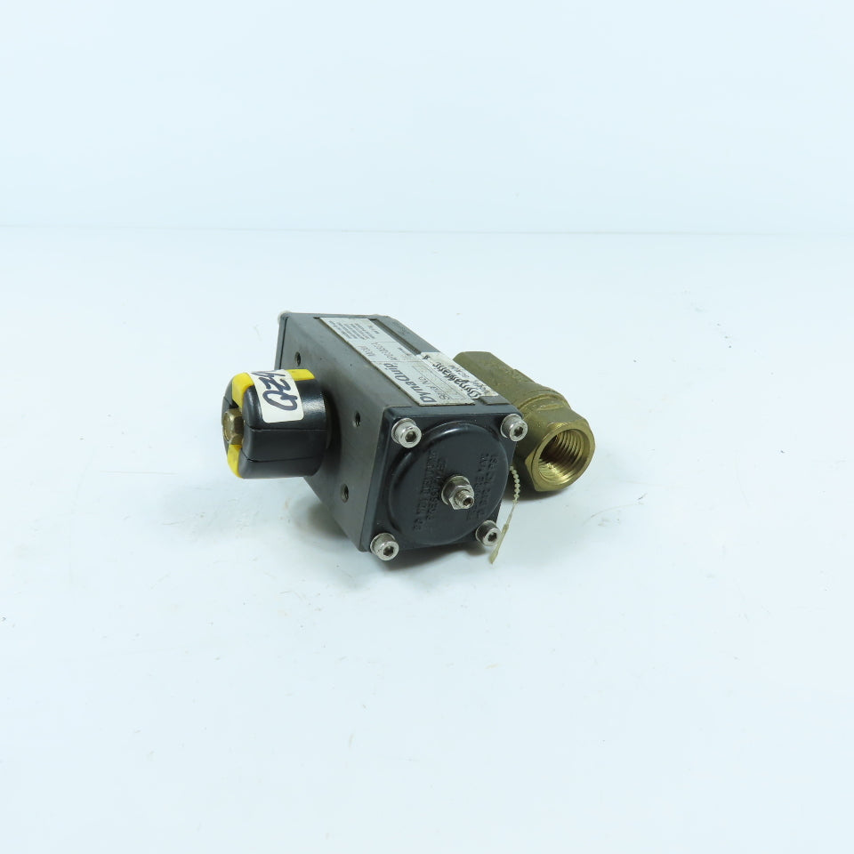 DyneQuip DynaMatic AP0303DA 6CX04 1/2" Air Actuated Brass Ball Valve 140PSI Max