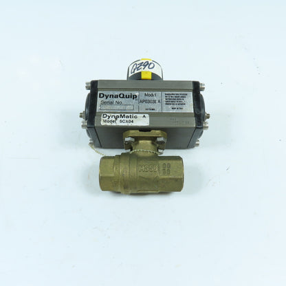 DyneQuip DynaMatic AP0303DA 6CX04 1/2" Air Actuated Brass Ball Valve 140PSI Max