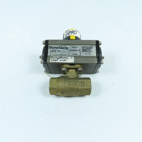 DyneQuip DynaMatic AP0303DA 6CX04 1/2" Air Actuated Brass Ball Valve 140PSI Max
