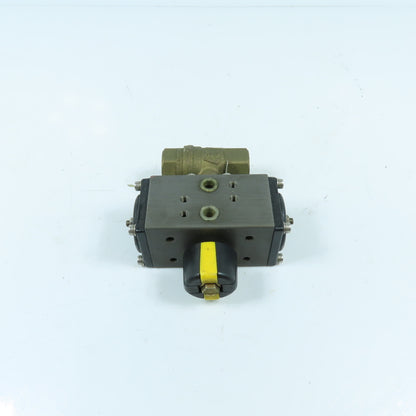 DyneQuip DynaMatic AP0303DA 6CX04 1/2" Air Actuated Brass Ball Valve 140PSI Max