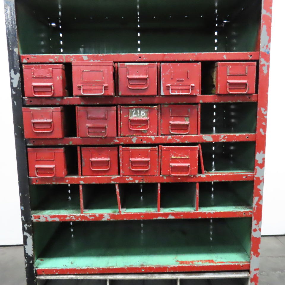 Lyon 37" x 18" x 69" Steel Modular Shelf Storage Drawer Cabinet 8 Shelf 13 Tote