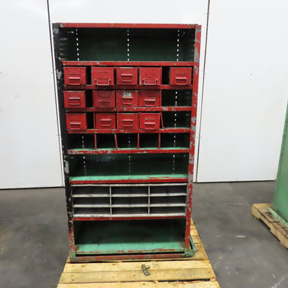 Lyon 37" x 18" x 69" Steel Modular Shelf Storage Drawer Cabinet 8 Shelf 13 Tote