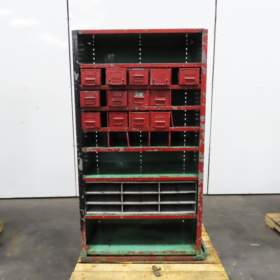 Lyon 37" x 18" x 69" Steel Modular Shelf Storage Drawer Cabinet 8 Shelf 13 Tote