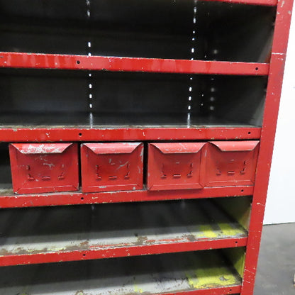 Lyon 37" x 18" x 71" Steel Modular 10 Shelf Storage Drawer Cabinet 4 Tote