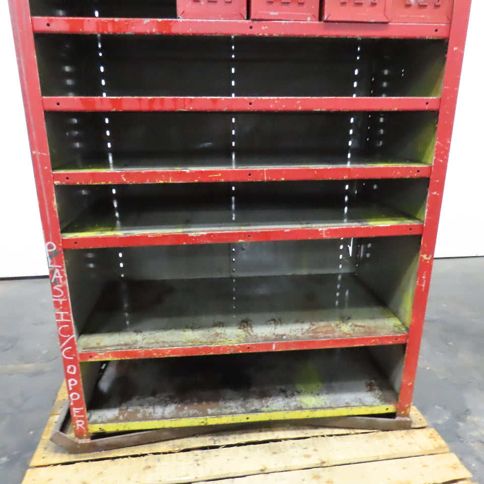 Lyon 37" x 18" x 71" Steel Modular 10 Shelf Storage Drawer Cabinet 4 Tote
