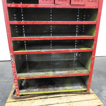 Lyon 37" x 18" x 71" Steel Modular 10 Shelf Storage Drawer Cabinet 4 Tote