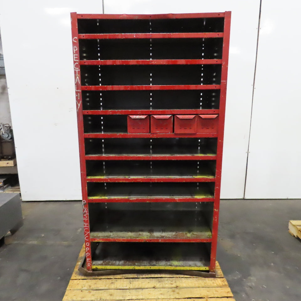 Lyon 37" x 18" x 71" Steel Modular 10 Shelf Storage Drawer Cabinet 4 Tote