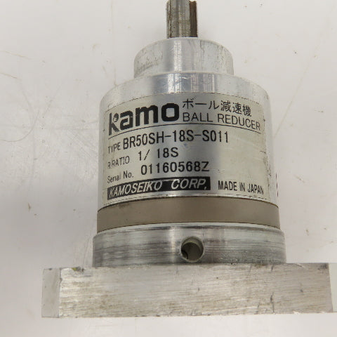 Kamo Seiko BR50SH-18S-S011 18:1 Ratio Inline Gear Reducer Gearhead 65mm Flange